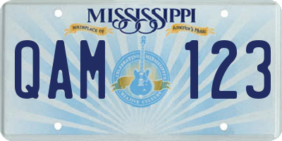 MS license plate QAM123