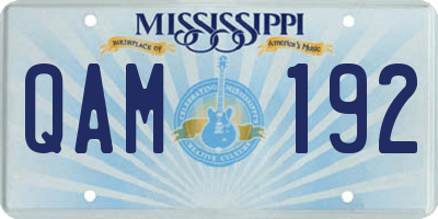 MS license plate QAM192