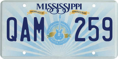 MS license plate QAM259