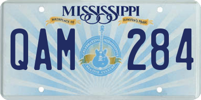 MS license plate QAM284