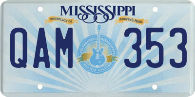 MS license plate QAM353