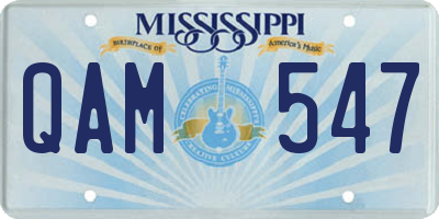MS license plate QAM547
