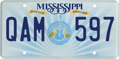 MS license plate QAM597