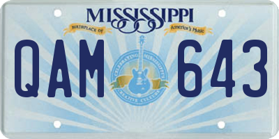 MS license plate QAM643