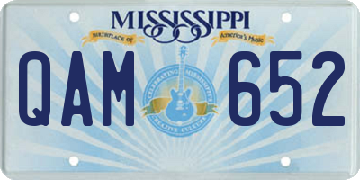 MS license plate QAM652