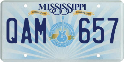 MS license plate QAM657