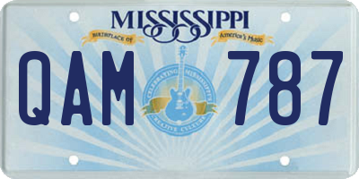 MS license plate QAM787
