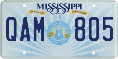 MS license plate QAM805