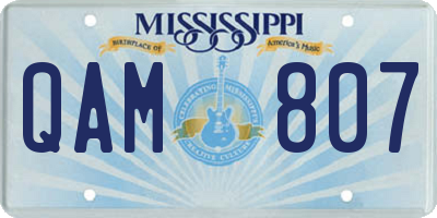 MS license plate QAM807