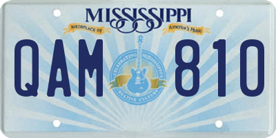 MS license plate QAM810