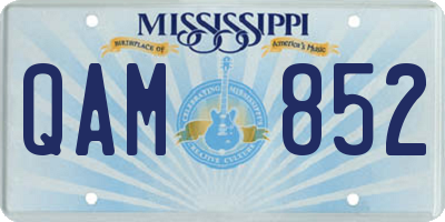 MS license plate QAM852