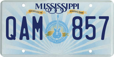 MS license plate QAM857
