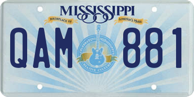 MS license plate QAM881