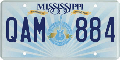 MS license plate QAM884