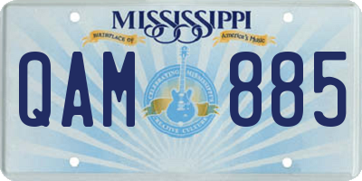 MS license plate QAM885