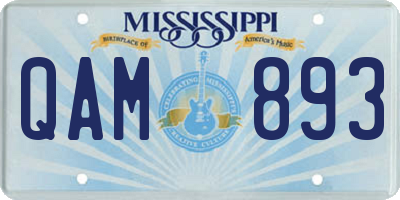 MS license plate QAM893