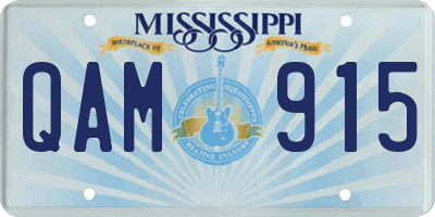 MS license plate QAM915