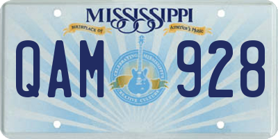MS license plate QAM928