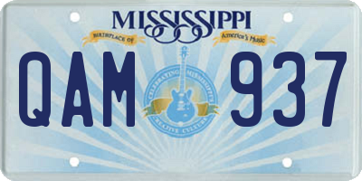 MS license plate QAM937