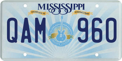 MS license plate QAM960