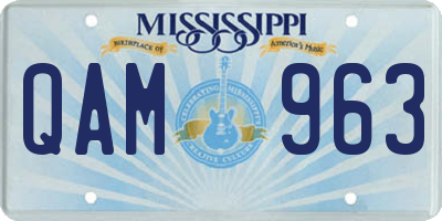 MS license plate QAM963