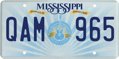 MS license plate QAM965