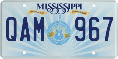 MS license plate QAM967