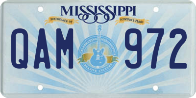 MS license plate QAM972