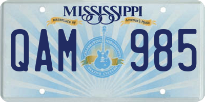 MS license plate QAM985
