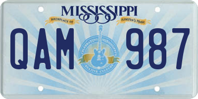 MS license plate QAM987