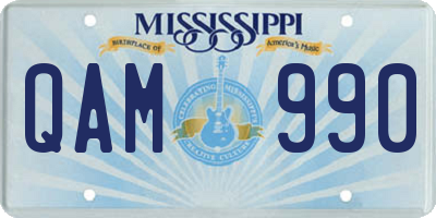 MS license plate QAM990