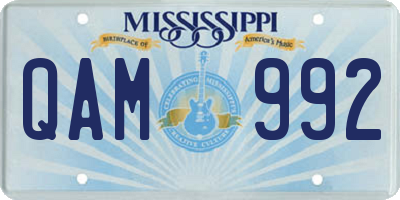 MS license plate QAM992