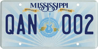 MS license plate QAN002