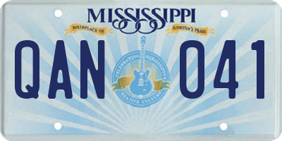 MS license plate QAN041
