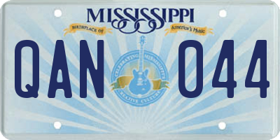 MS license plate QAN044