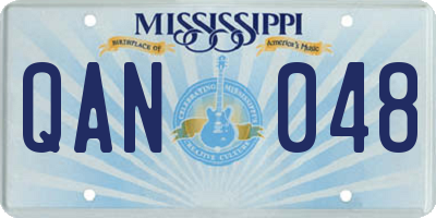 MS license plate QAN048