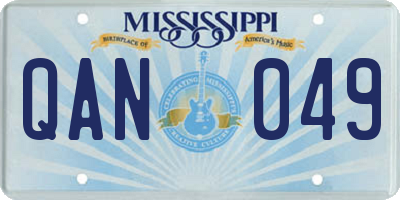 MS license plate QAN049