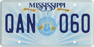 MS license plate QAN060