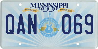 MS license plate QAN069