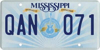 MS license plate QAN071