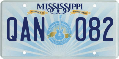 MS license plate QAN082