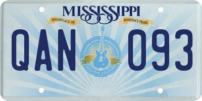 MS license plate QAN093