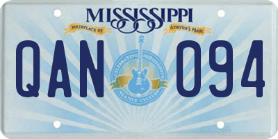 MS license plate QAN094
