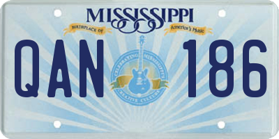 MS license plate QAN186