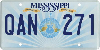 MS license plate QAN271