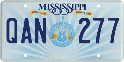 MS license plate QAN277