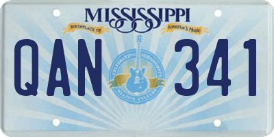 MS license plate QAN341