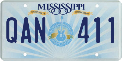 MS license plate QAN411