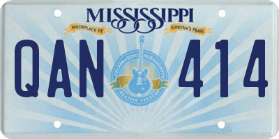 MS license plate QAN414