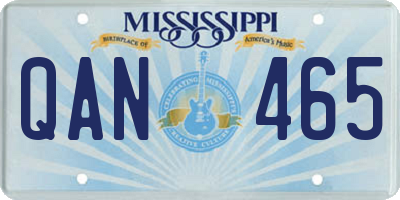 MS license plate QAN465